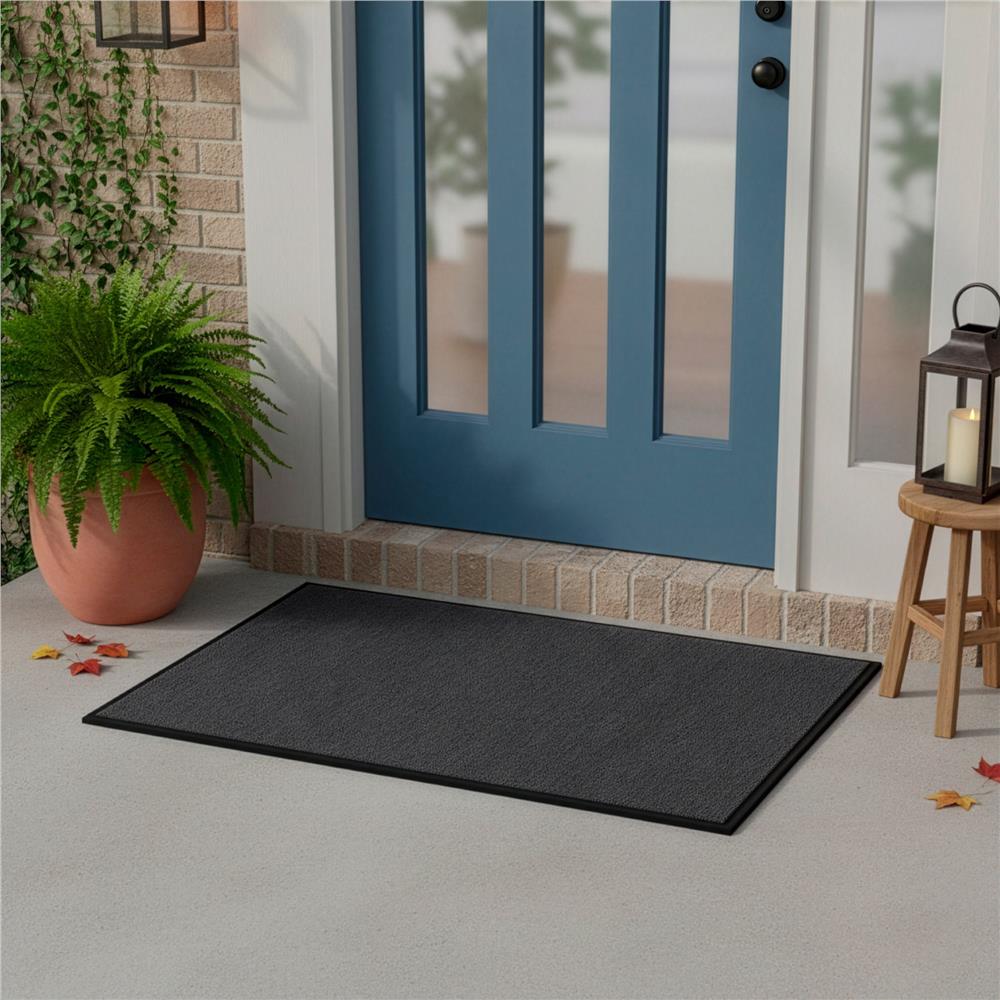 Covoras intrare absorbant antimurdarie, PVC antiderapant, 80x120 cm, gri