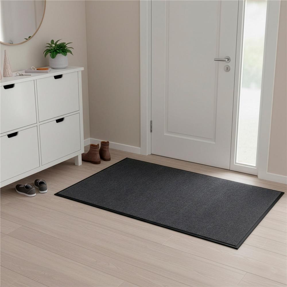 Covoras intrare absorbant antimurdarie, PVC antiderapant, 90x150 cm, gri