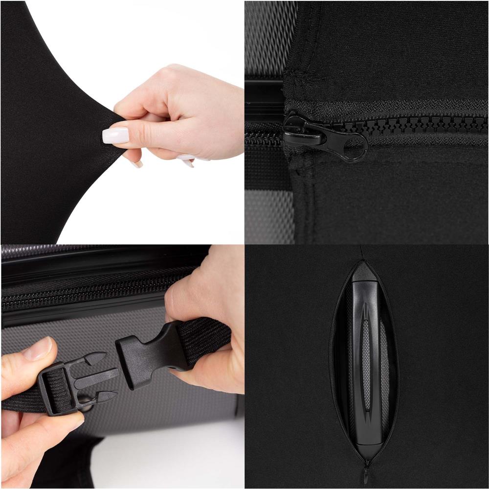 Husa protectie troler, elastica, marime M, cu fermoar dublu si catarama, negru