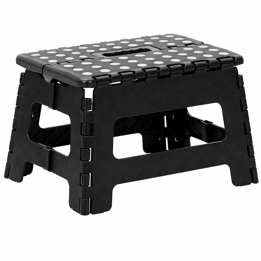 Scaun inaltator multifunctional tip scara, antiderapant, 22 cm, maxim 150 kg, negru