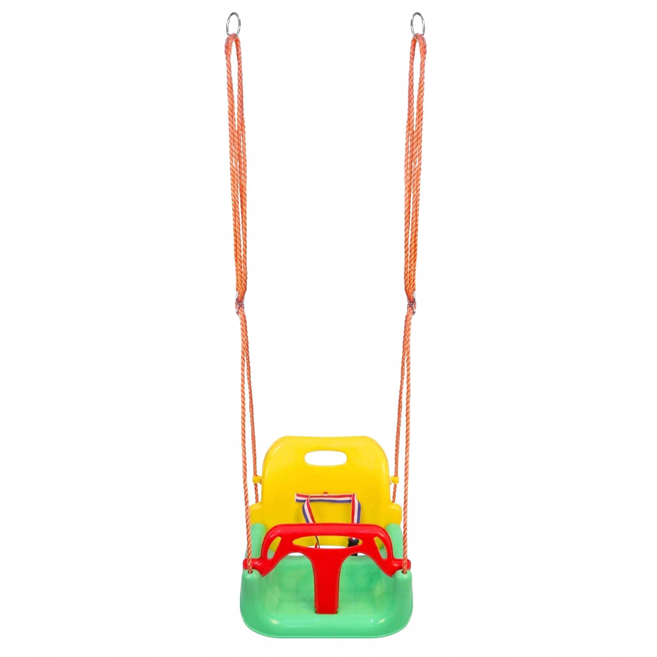 Leagan copii tip scaun, cu spatar, sistem blocare si centura siguranta, pana la 45 kg, 42x38x41 cm, multicolor