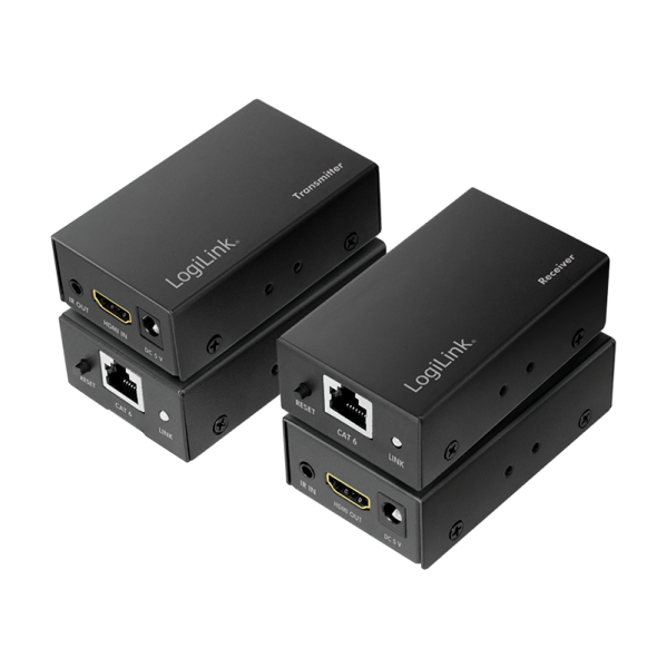 EXTENDER HDMI over LAN Logilink, Input: HDMI (T) x 1, Output: HDMI (T) x 1, pana la 60m, rezolutie maxima Full HD (1920x1080)