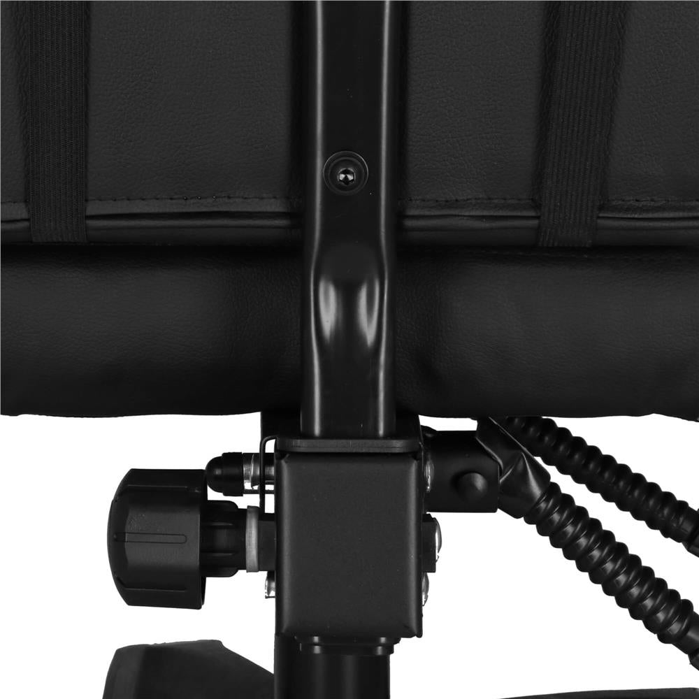 Scaun birou pentru gaming, ergonomic, suport lombar si tetiera, 114-123x55x50 cm, negru si albastru