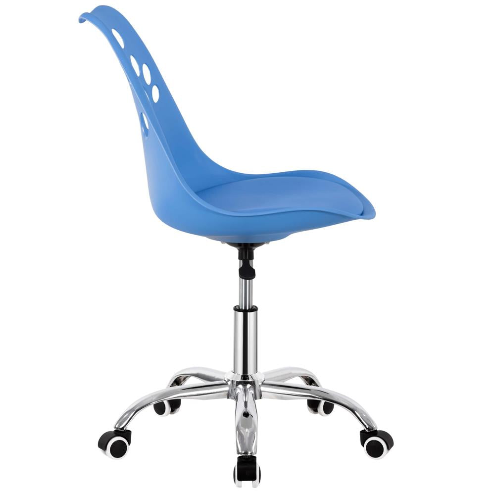 Scaun birou ergonomic, cu sezut din spuma, reglabil pe inaltime, maxim 120 kg, 90x49x48 cm, albastru