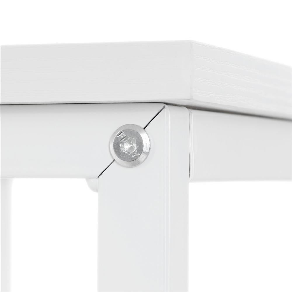 Birou cu blat MDF si cadru metalic, 100x50x76 cm, alb