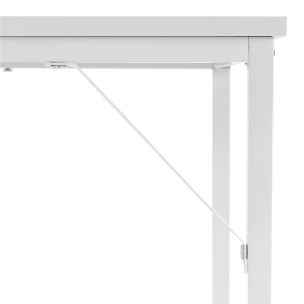 Birou cu blat MDF si cadru metalic, 100x50x76 cm, alb