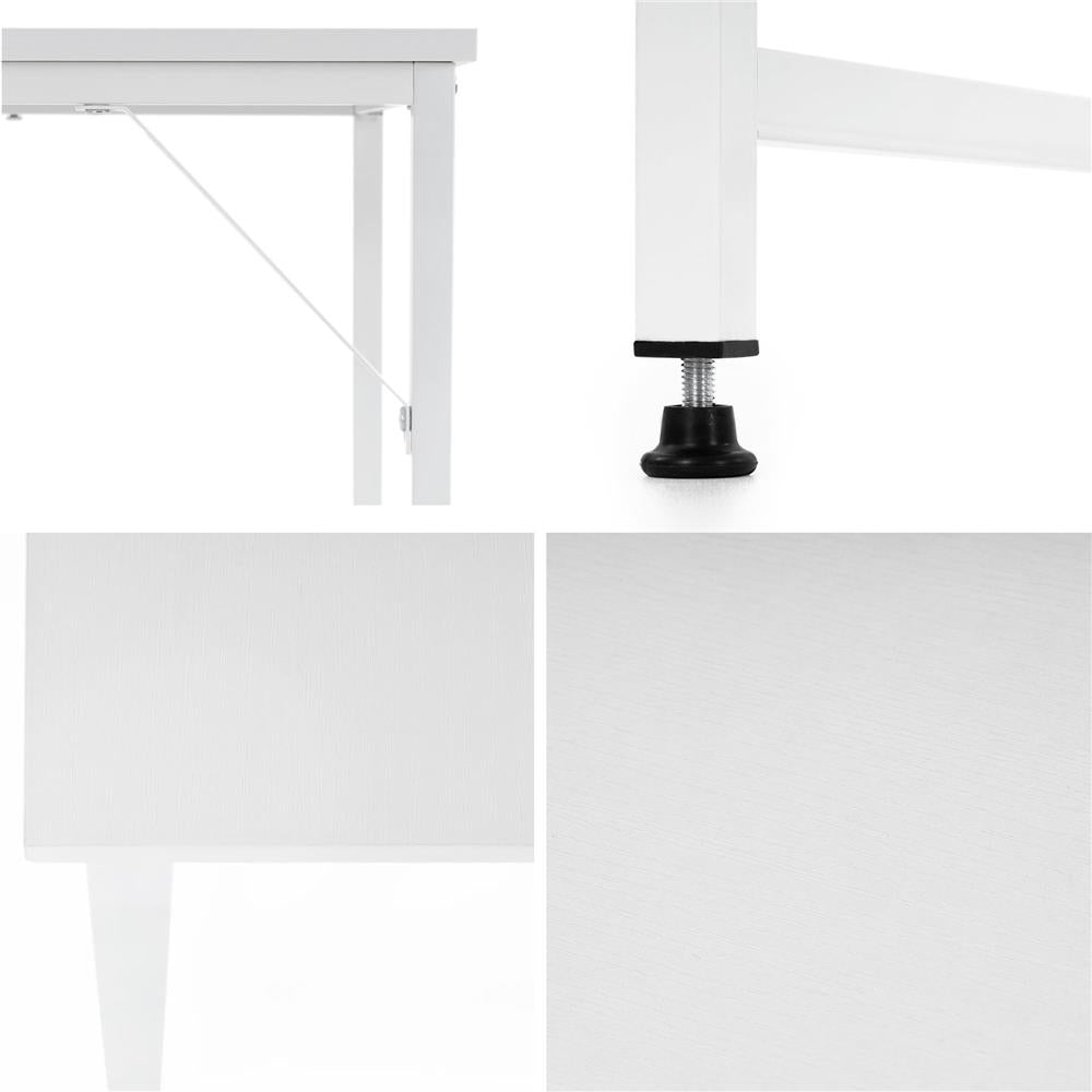 Birou cu blat MDF si cadru metalic, 100x50x76 cm, alb