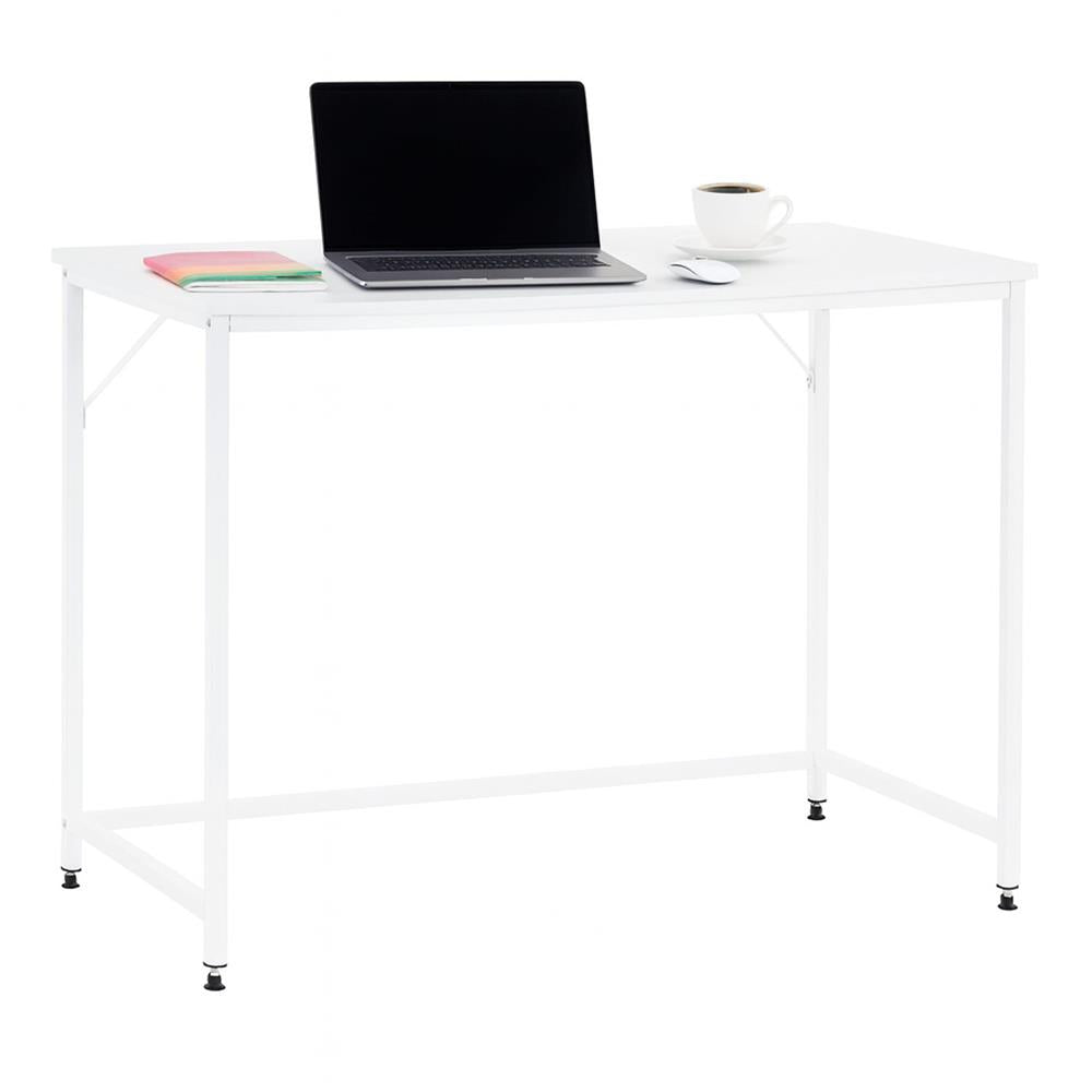 Birou cu blat MDF si cadru metalic, 100x50x76 cm, alb