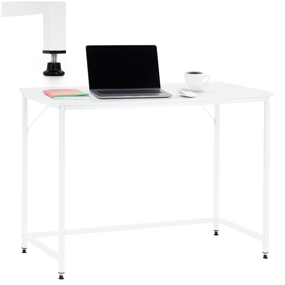 Birou cu blat MDF si cadru metalic, 100x50x76 cm, alb