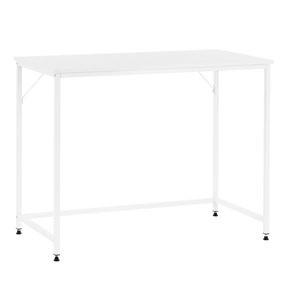 Birou cu blat MDF si cadru metalic, 100x50x76 cm, alb