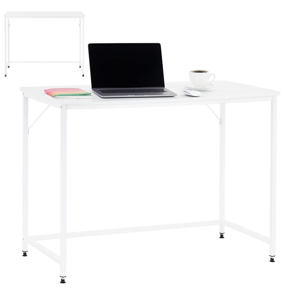 Birou cu blat MDF si cadru metalic, 100x50x76 cm, alb