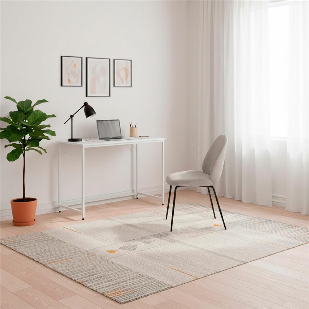 Birou cu blat MDF si cadru metalic, 100x50x76 cm, alb