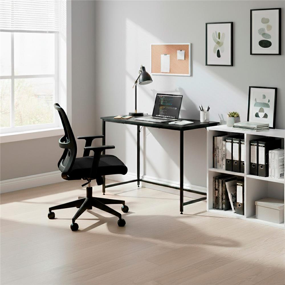 Birou cu blat MDF si cadru metalic, 100x50x76 cm, negru