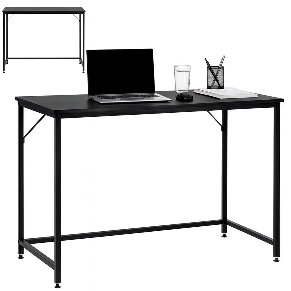 Birou cu blat MDF si cadru metalic, 100x50x76 cm, negru