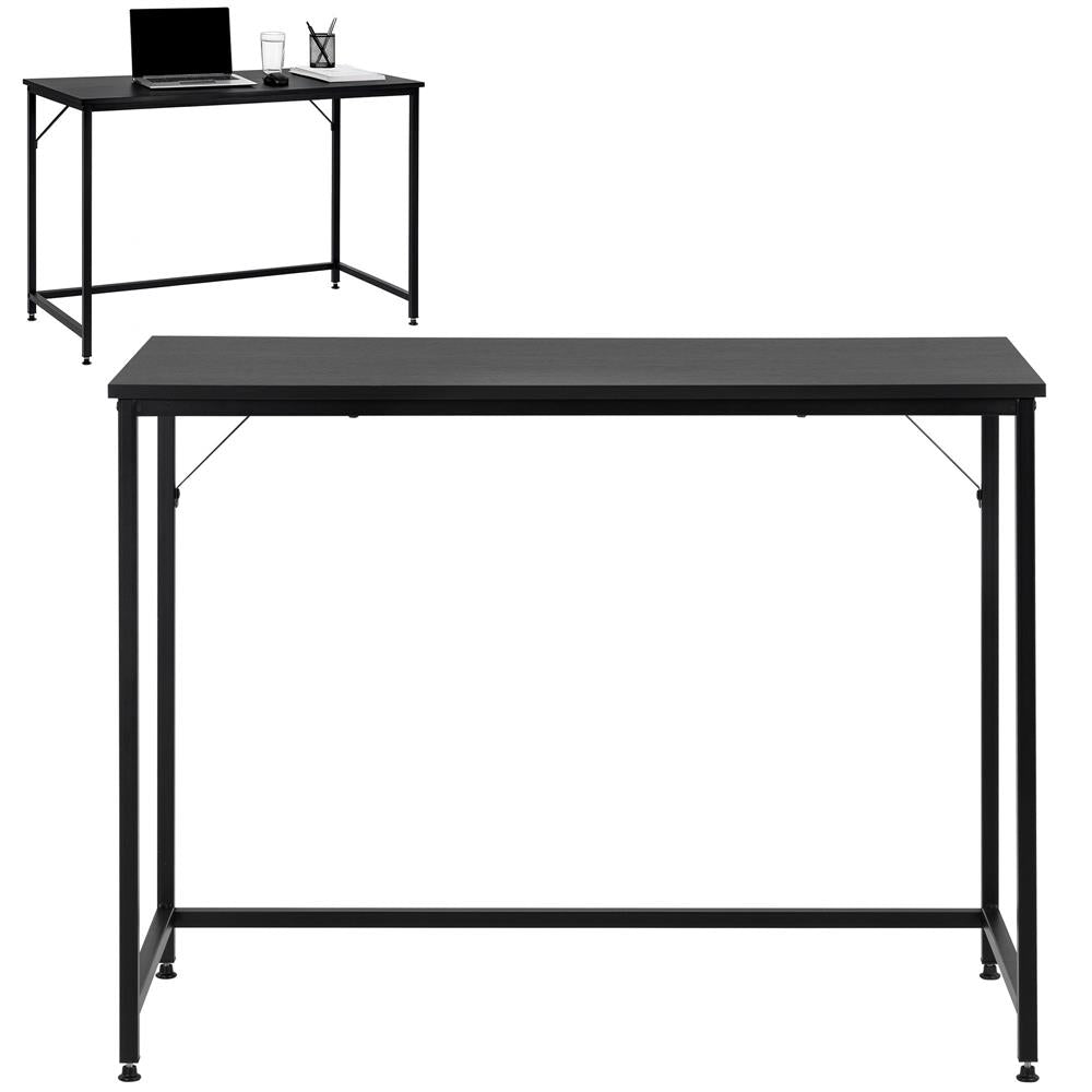 Birou cu blat MDF si cadru metalic, 100x50x76 cm, negru