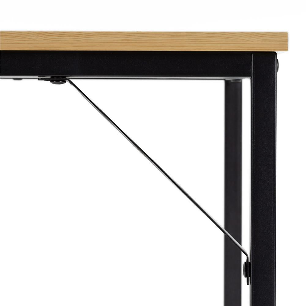 Birou cu blat MDF si cadru metalic, 100x50x76 cm, maro deschis