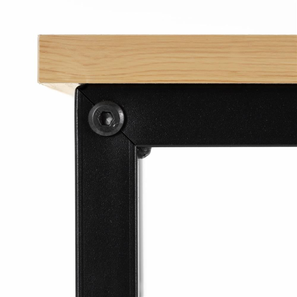 Birou cu blat MDF si cadru metalic, 100x50x76 cm, maro deschis