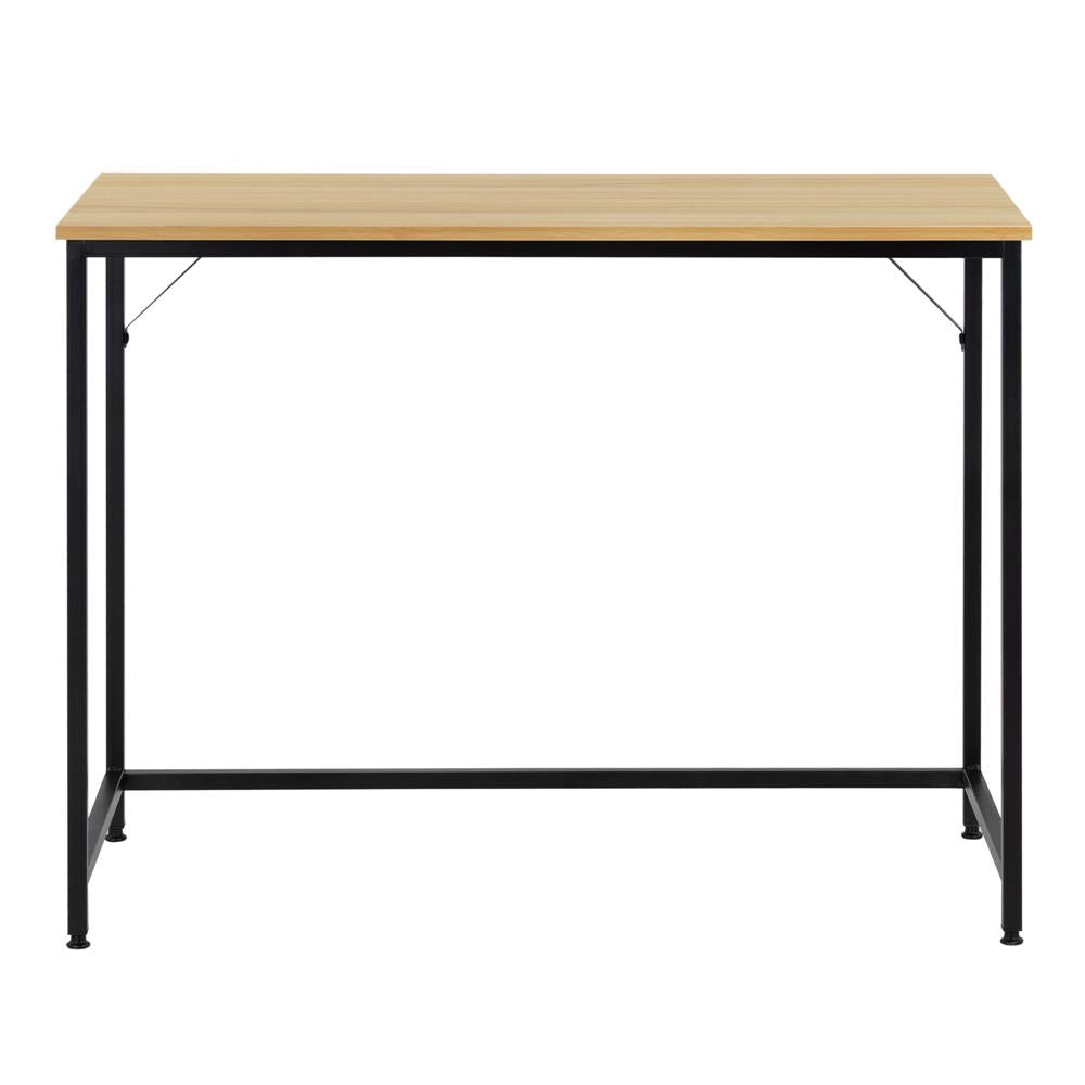 Birou cu blat MDF si cadru metalic, 100x50x76 cm, maro deschis