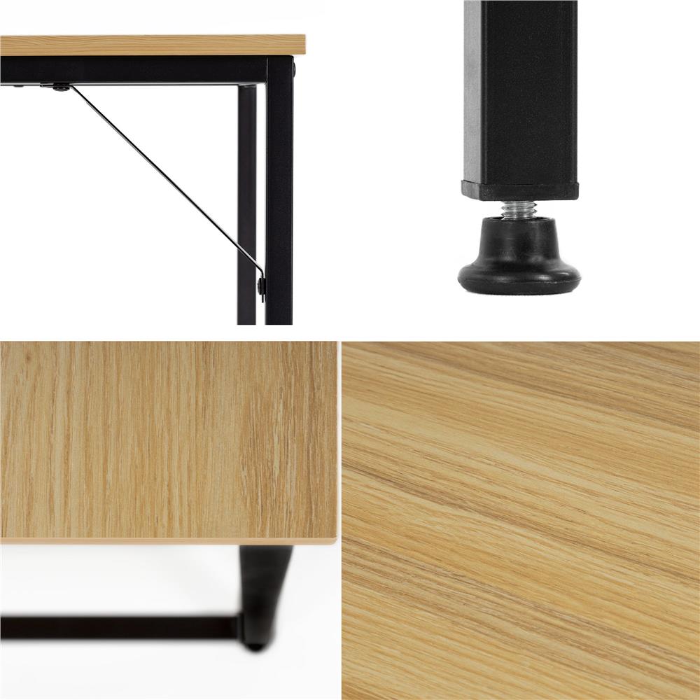Birou cu blat MDF si cadru metalic, 100x50x76 cm, maro deschis
