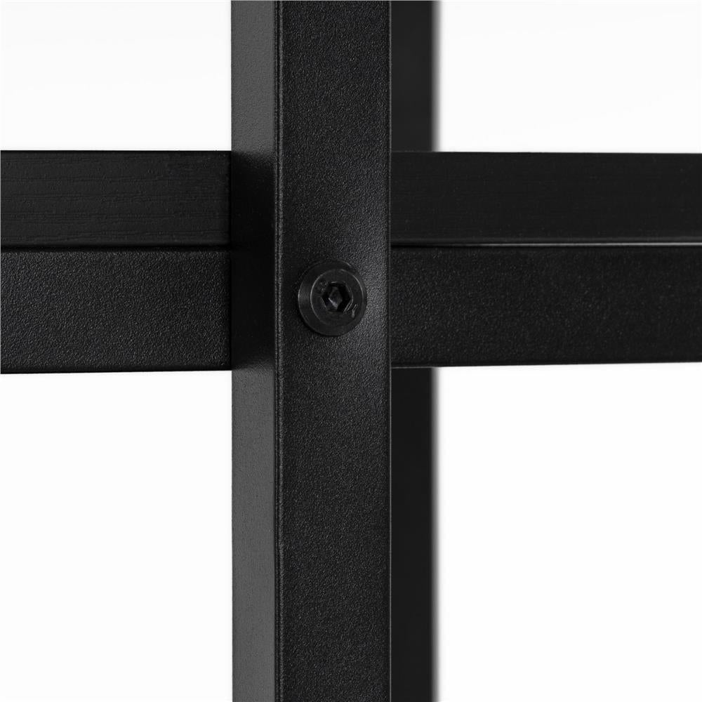 Birou cu blat MDF si rafturi laterale, cadru metalic, 120x48x122 cm, negru