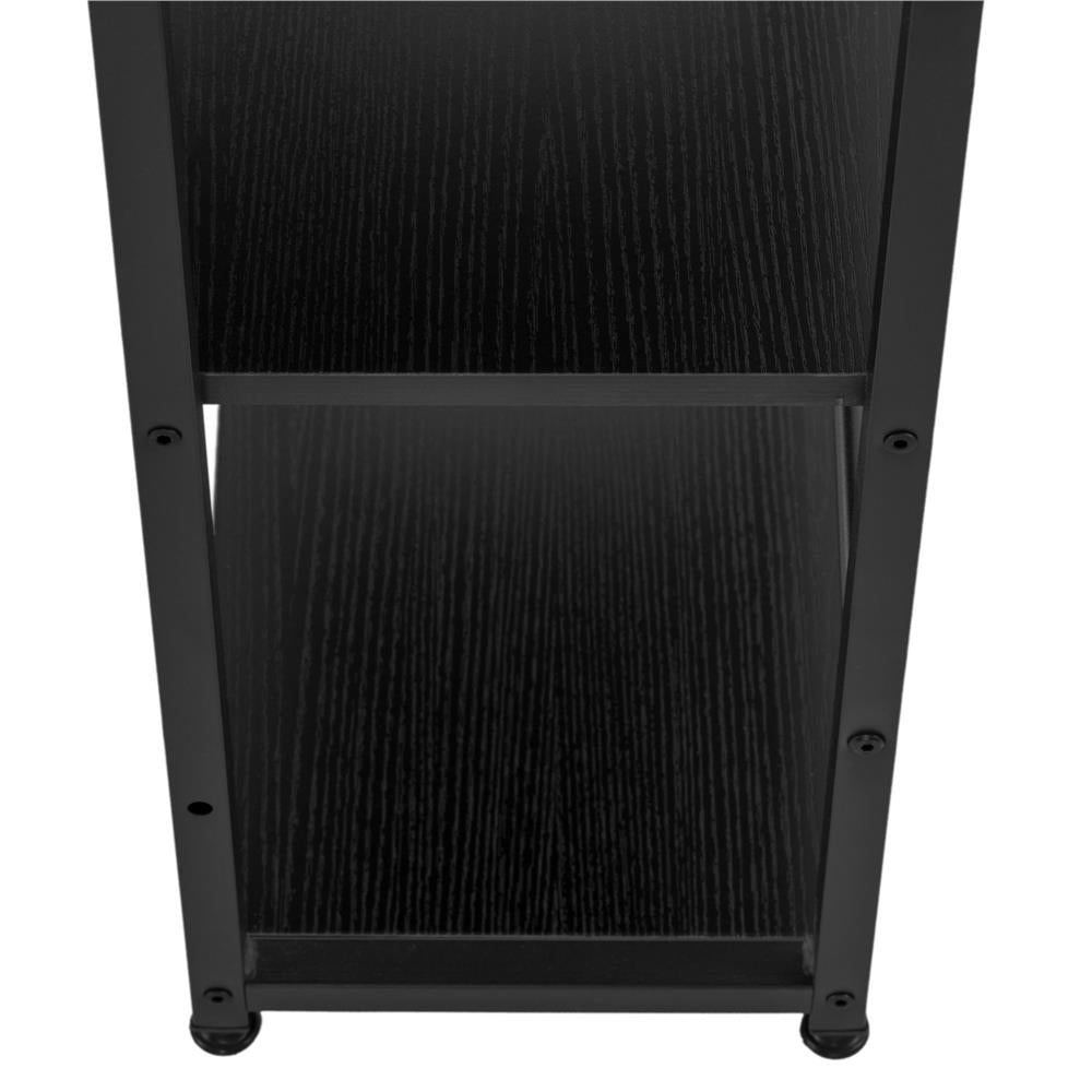 Birou cu blat MDF si rafturi laterale, cadru metalic, 120x48x122 cm, negru