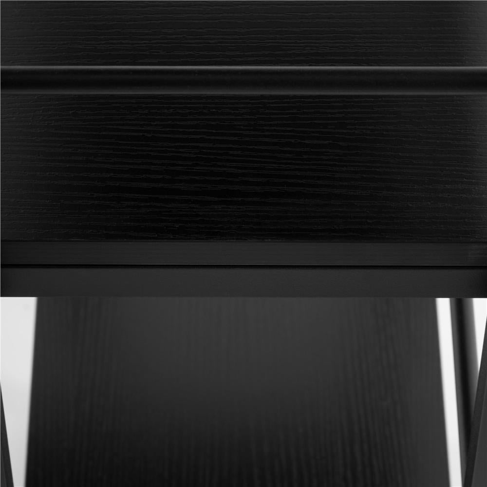 Birou cu blat MDF si rafturi laterale, cadru metalic, 120x48x122 cm, negru