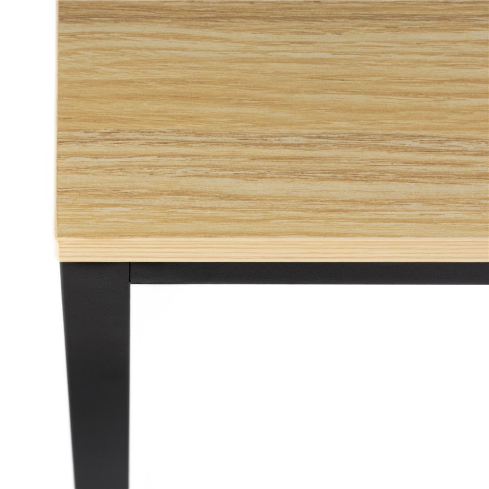 Birou cu blat MDF si rafturi laterale, cadru metalic, 120x48x122 cm, maro deschis