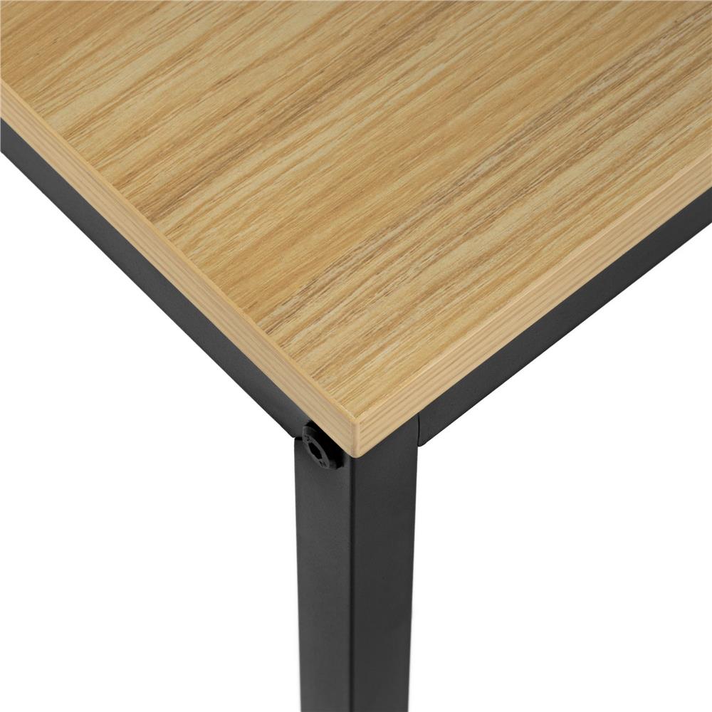 Birou cu blat MDF si rafturi laterale, cadru metalic, 120x48x122 cm, maro deschis