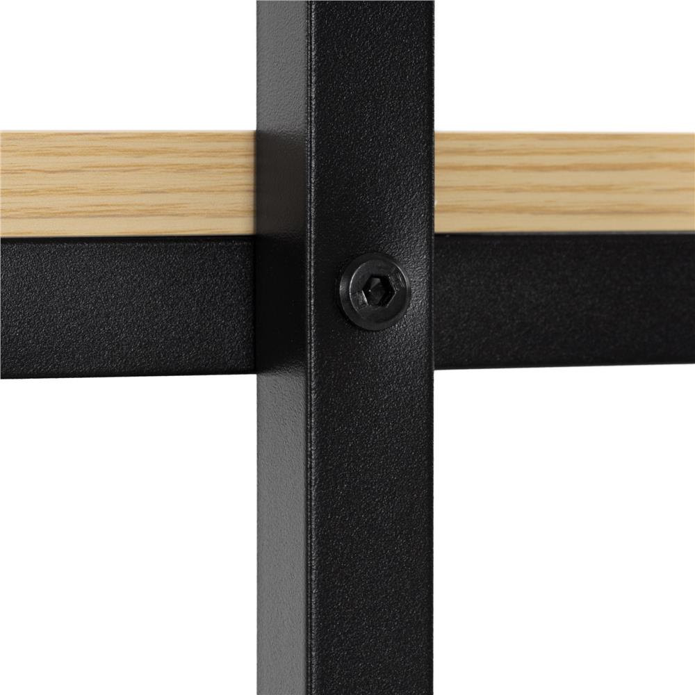 Birou cu blat MDF si rafturi laterale, cadru metalic, 120x48x122 cm, maro deschis
