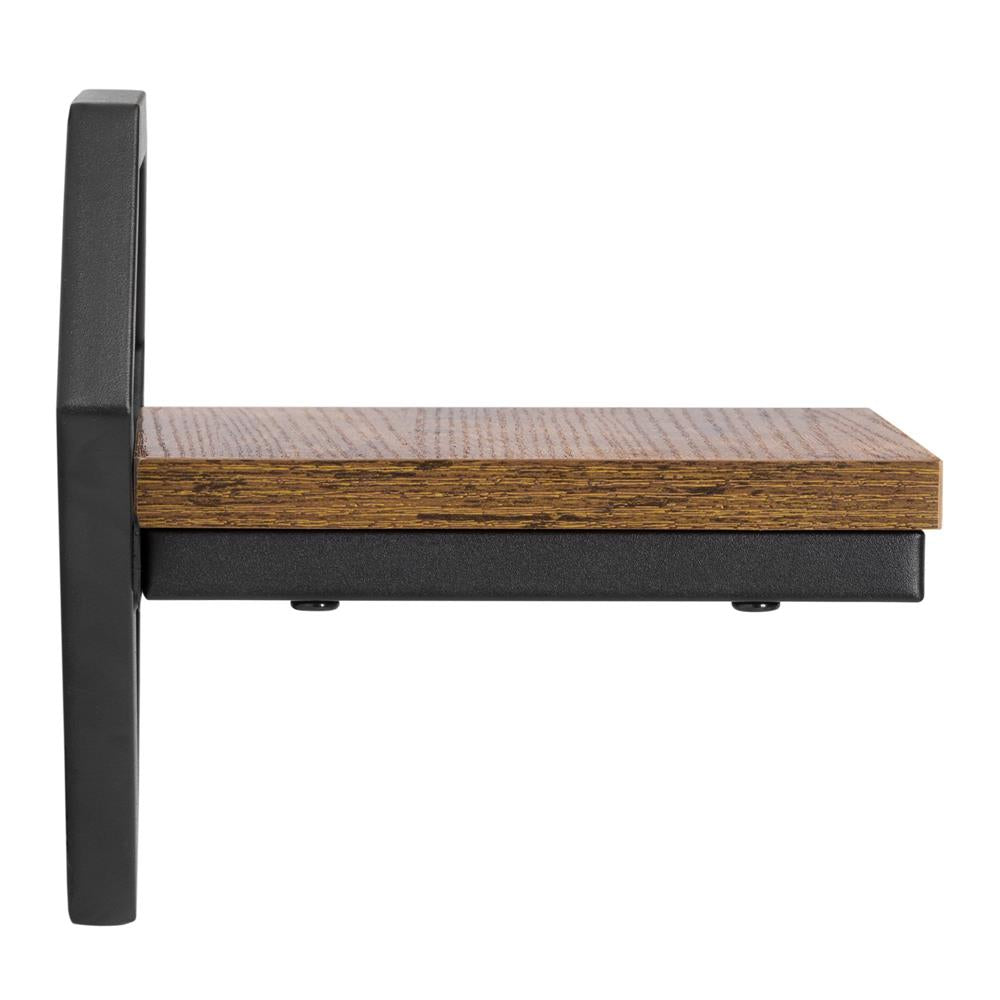 Suport de perete pentru flori, metal si MDF, 25,5x19 cm, negru/maro