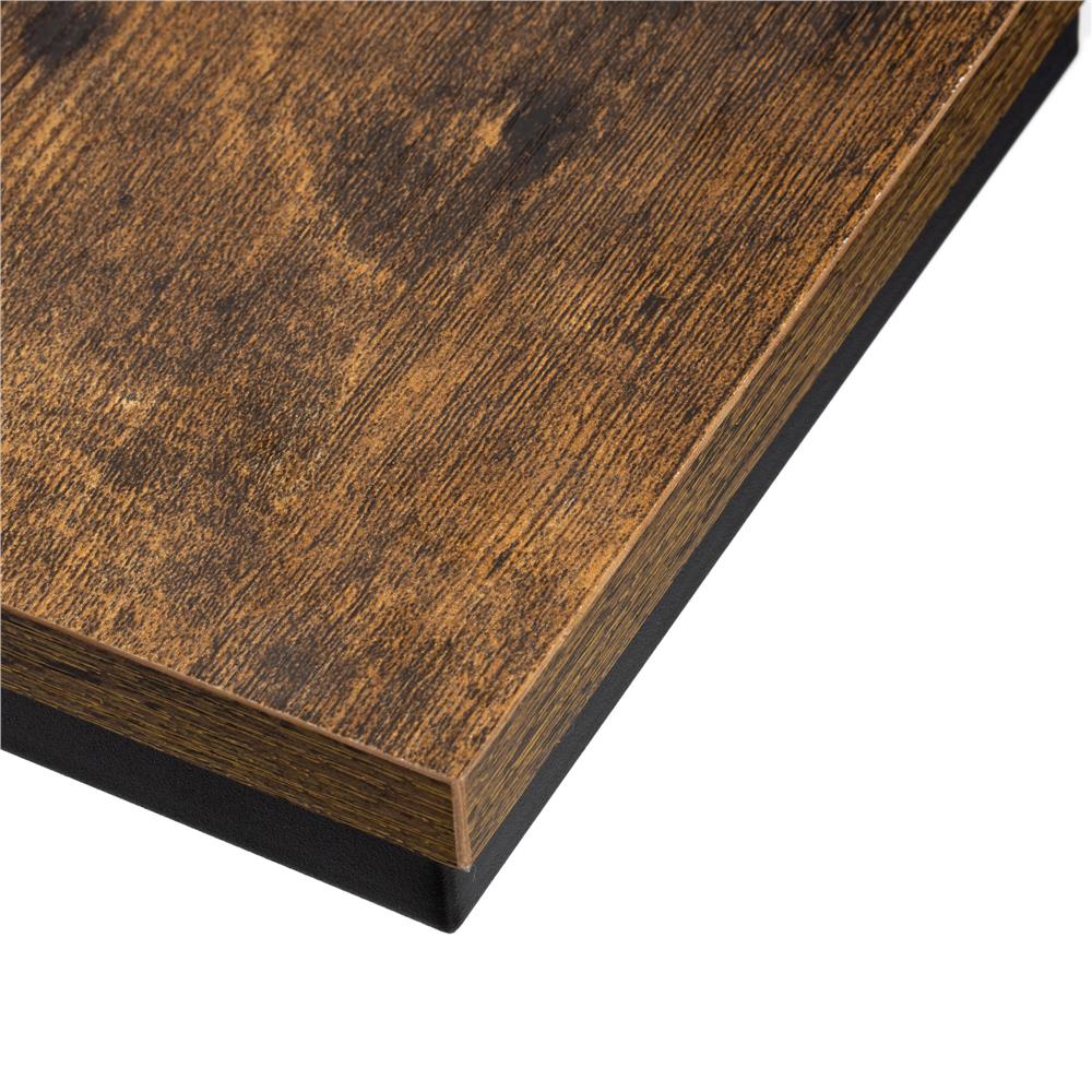 Suport de perete pentru flori, metal si MDF, 25,5x19 cm, negru/maro