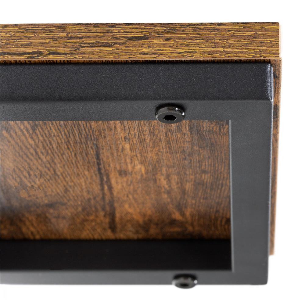 Suport de perete pentru flori, metal si MDF, 25,5x19 cm, negru/maro