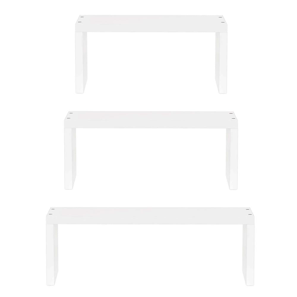 Set 3 rafturi de perete din MDF pentru decor si organizare, 30, 45 si 60 cm, alb
