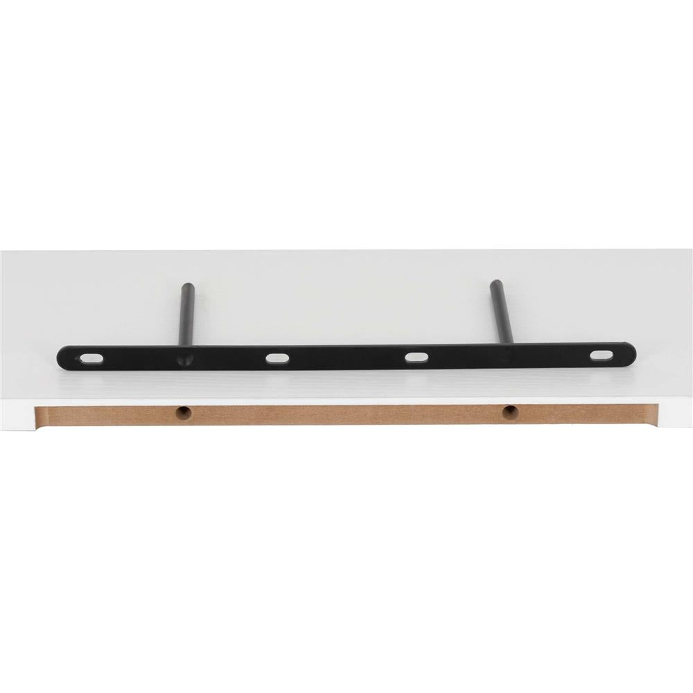 Set 4 rafturi supendate de perete, MDF cu suport metalic ingropat, 40x15 cm, alb