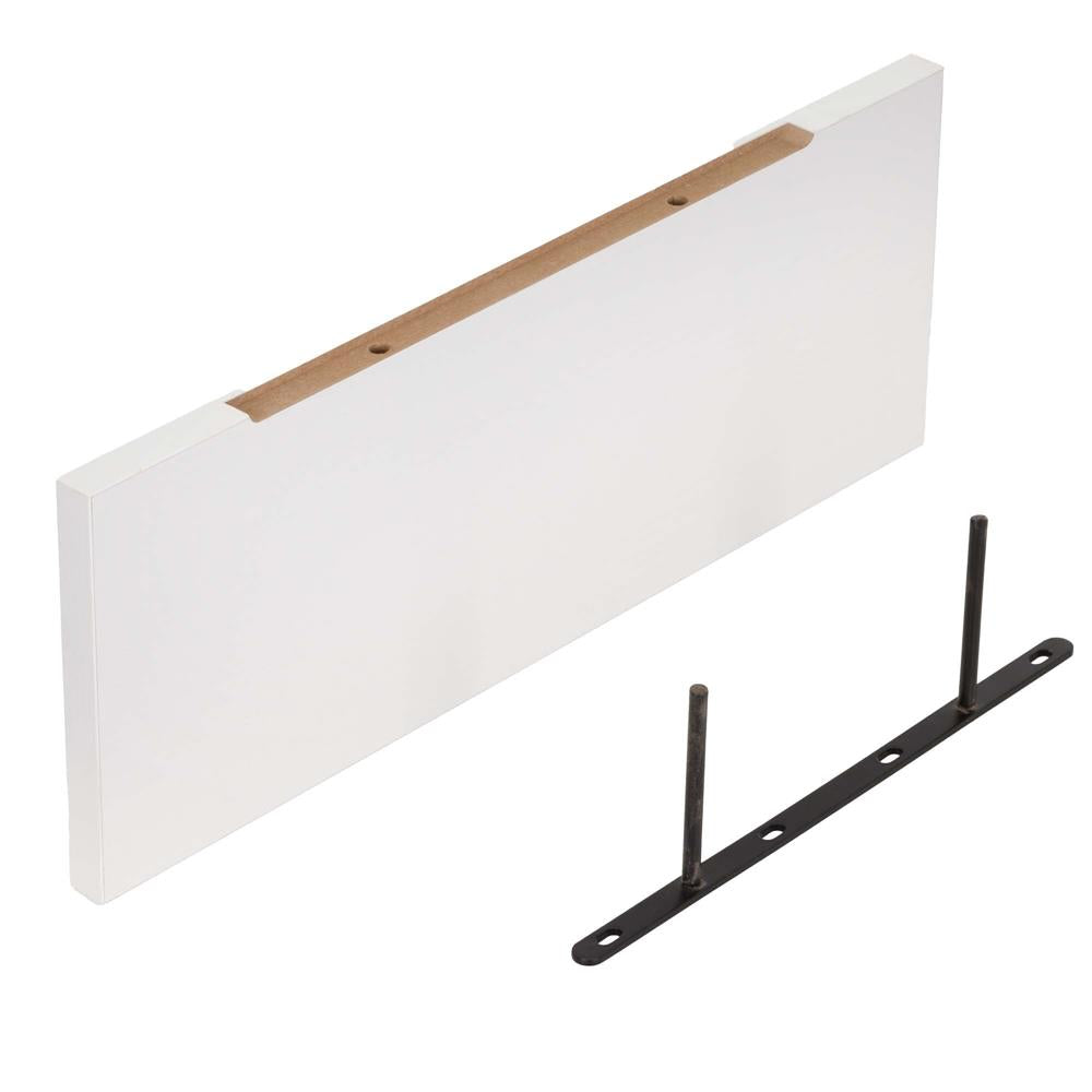 Set 4 rafturi supendate de perete, MDF cu suport metalic ingropat, 40x15 cm, alb