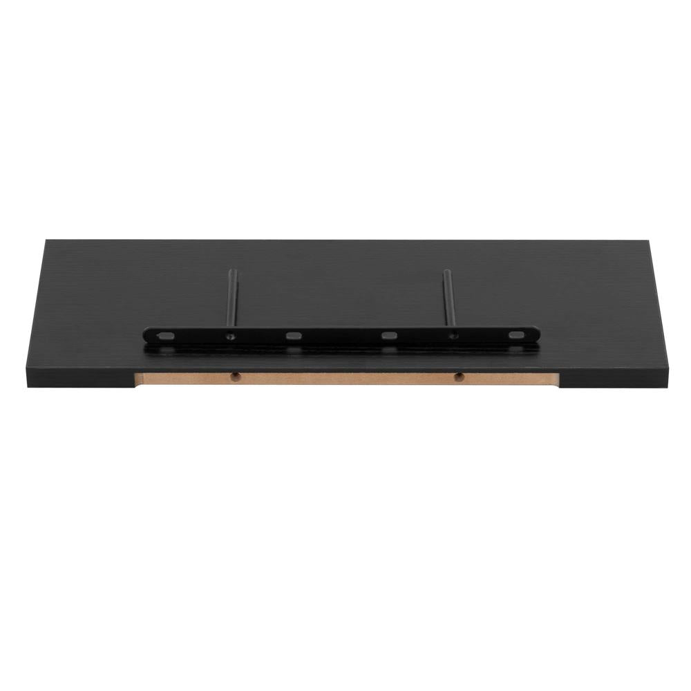 Set 4 rafturi supendate de perete, MDF cu suport metalic ingropat, 40x15 cm, negru