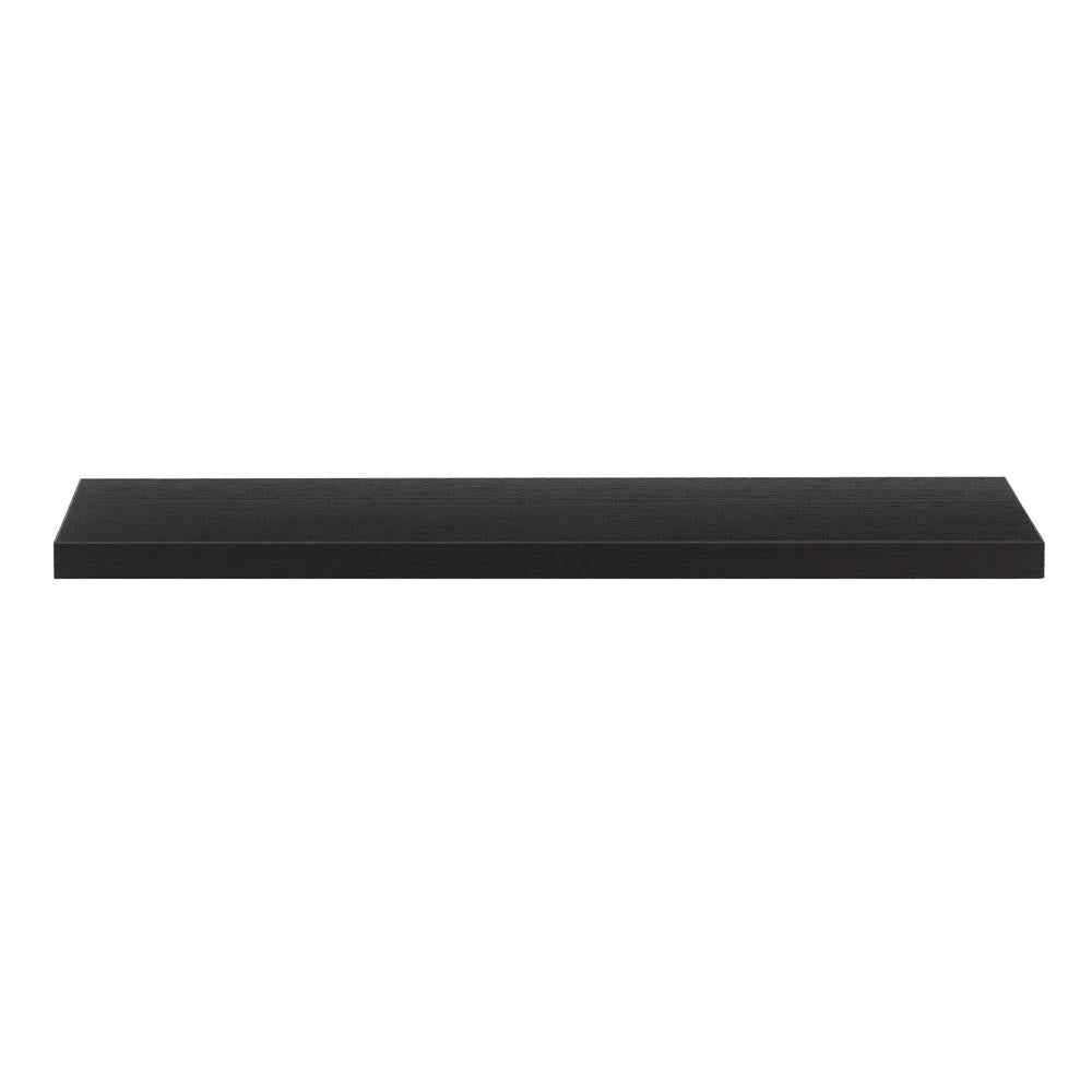 Set 4 rafturi supendate de perete, MDF cu suport metalic ingropat, 40x15 cm, negru