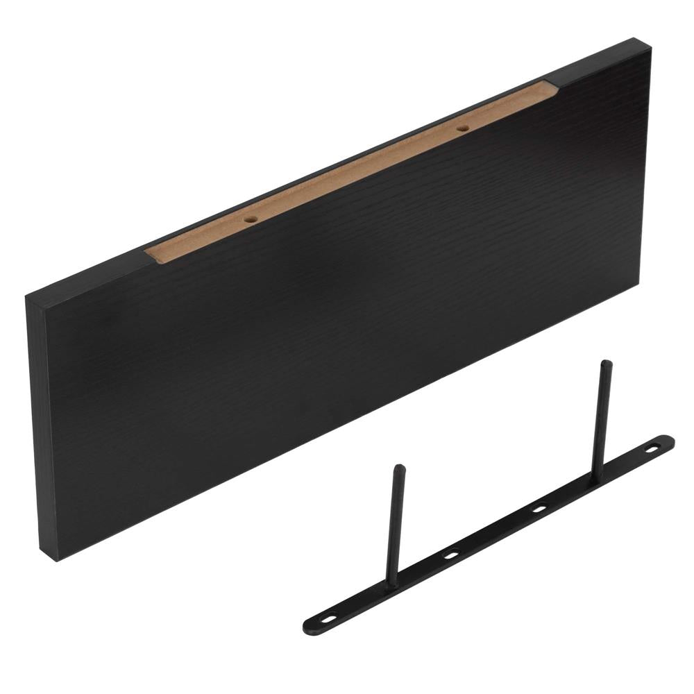 Set 4 rafturi supendate de perete, MDF cu suport metalic ingropat, 40x15 cm, negru
