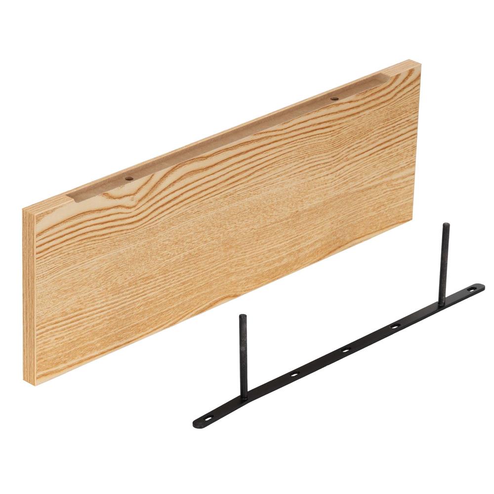 Set 3 rafturi plutitoare decorative de perete, din MDF cu suport metalic, 30, 45 si 60 cm, maro