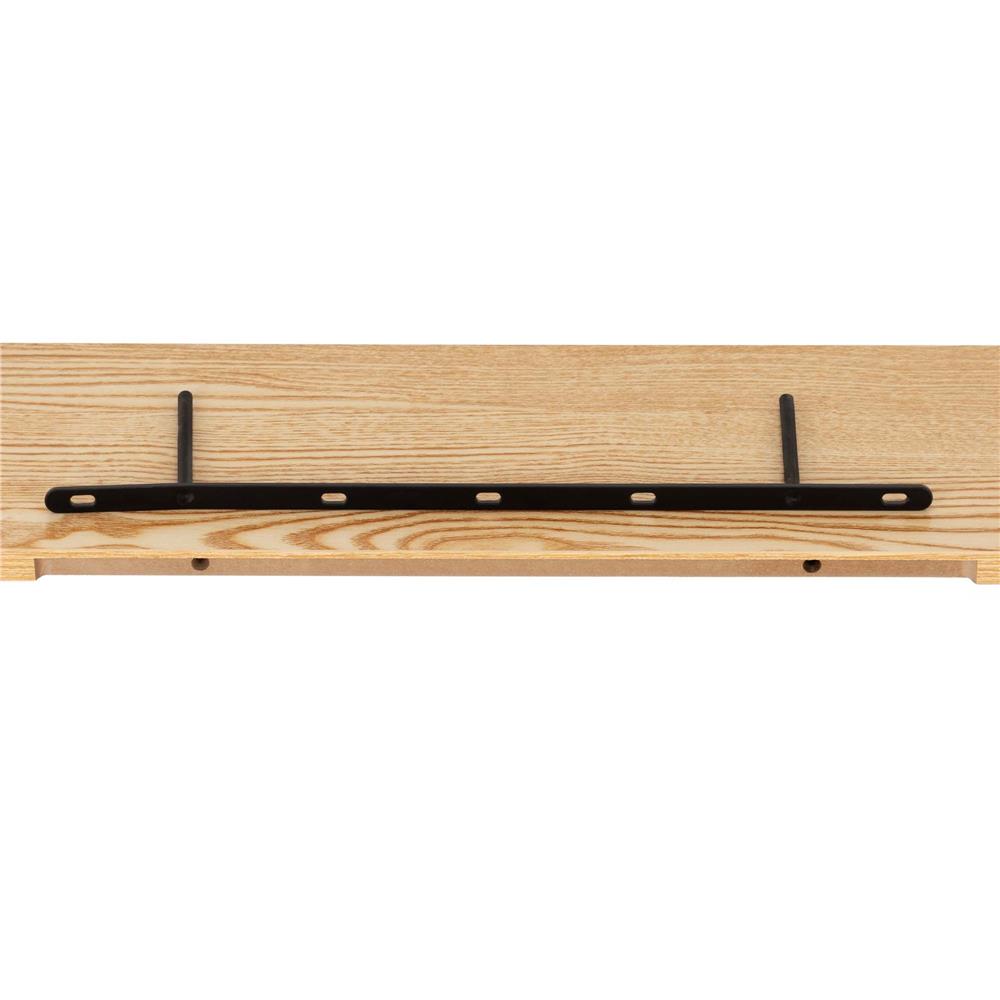Set 3 rafturi plutitoare decorative de perete, din MDF cu suport metalic, 30, 45 si 60 cm, maro