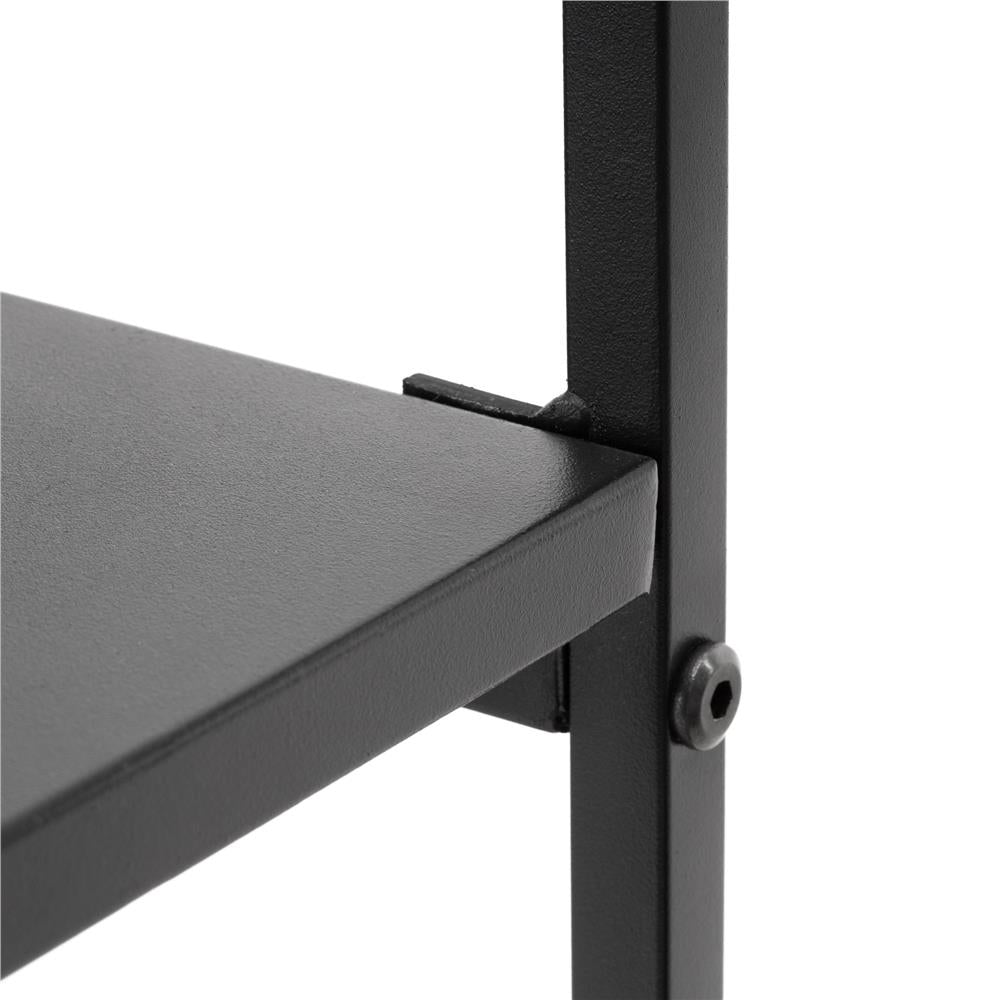 Raft de perete cu 3 polite din MDF si cadru metalic, 58x21x50 cm, negru
