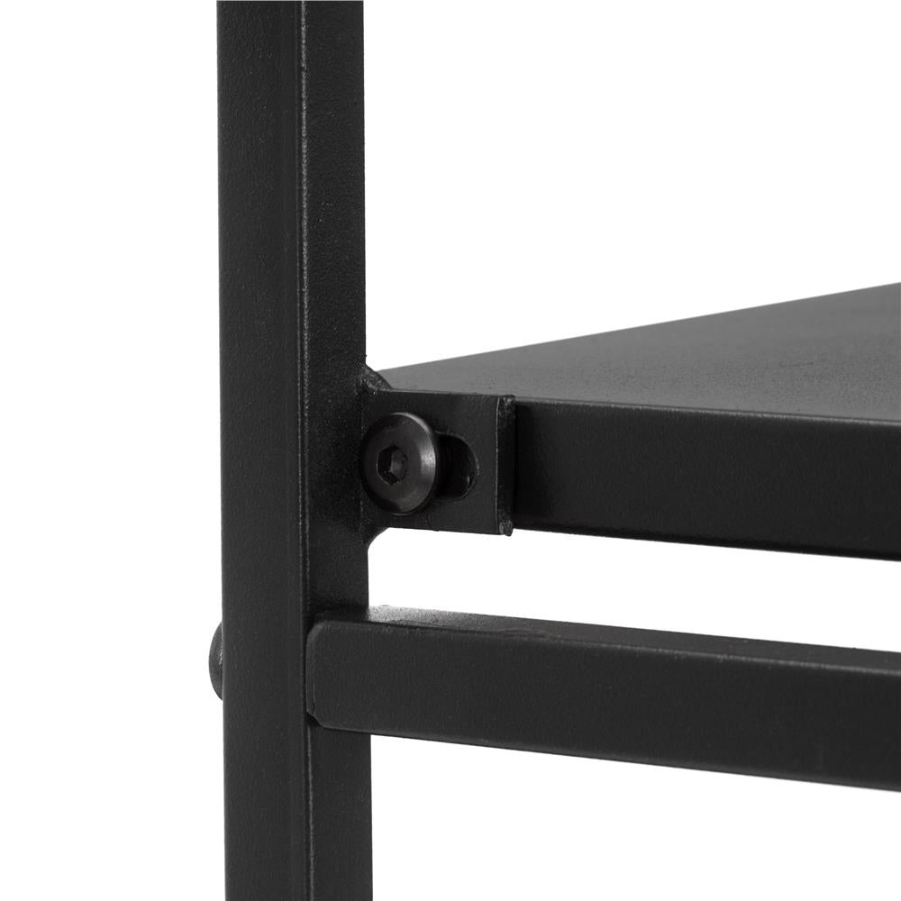 Raft de perete cu 3 polite din MDF si cadru metalic, 58x21x50 cm, negru