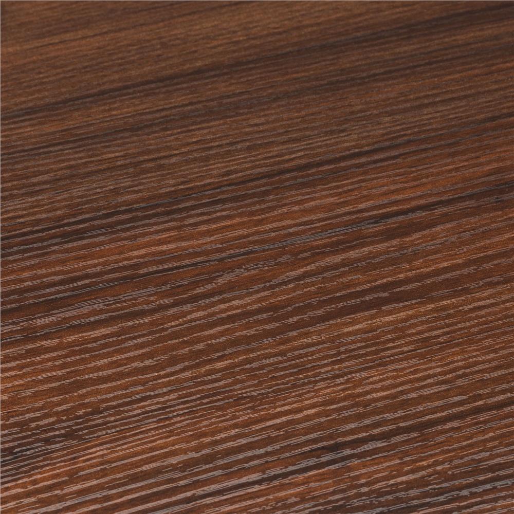 Birou reglabil pe inaltime cu rafturi si roti, blat din lemn si structura metalica, 80x40x76-86 cm, maro inchis