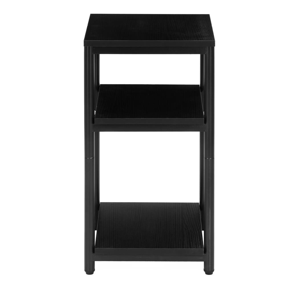 Noptiera cu 3 rafturi din PAL si cadru metalic, 35x31x59 cm, negru