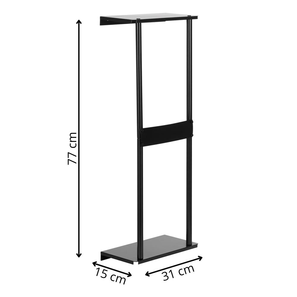Raft metalic pentru prosoape, structura cu finisaj mat, accesorii montaj incluse, 31x15x77 cm, negru
