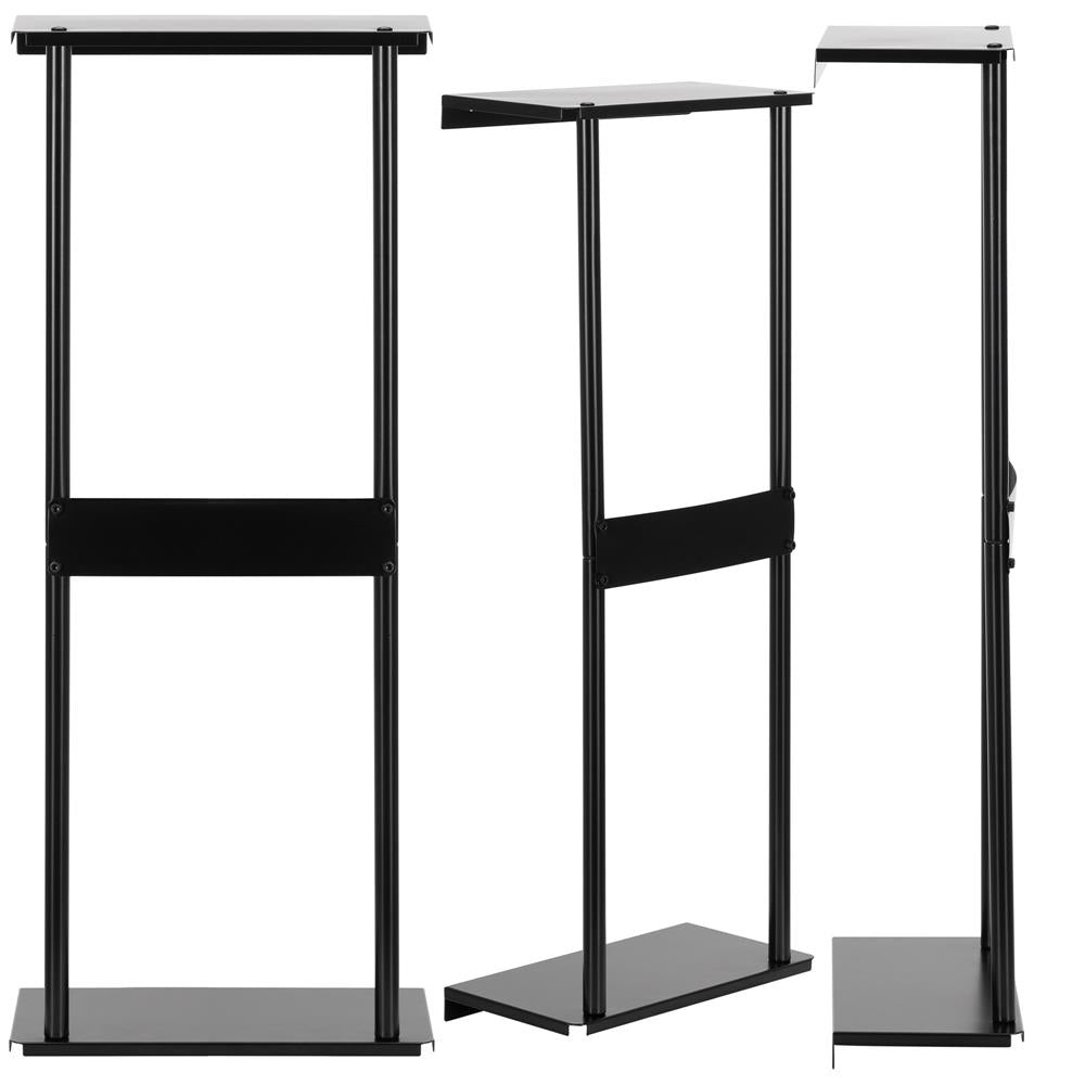 Raft metalic pentru prosoape, structura cu finisaj mat, accesorii montaj incluse, 31x15x77 cm, negru