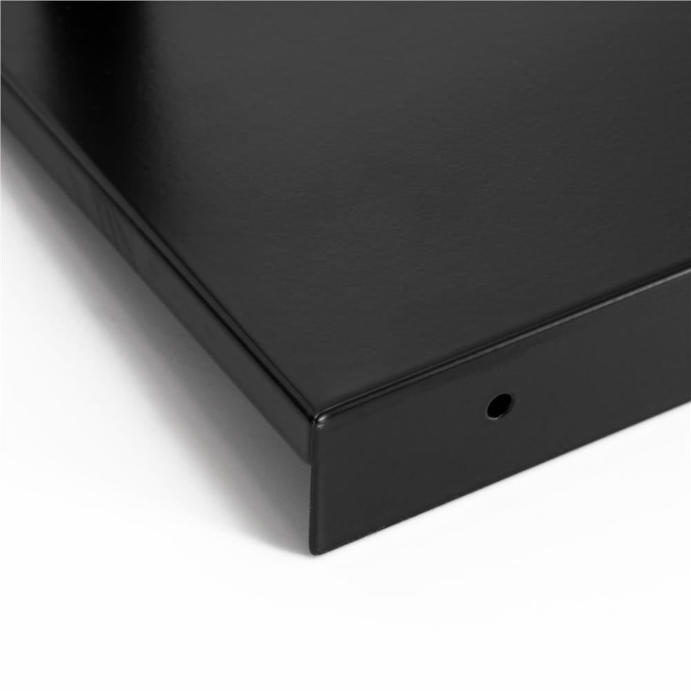 Raft metalic pentru prosoape, structura cu finisaj mat, accesorii montaj incluse, 31x15x77 cm, negru