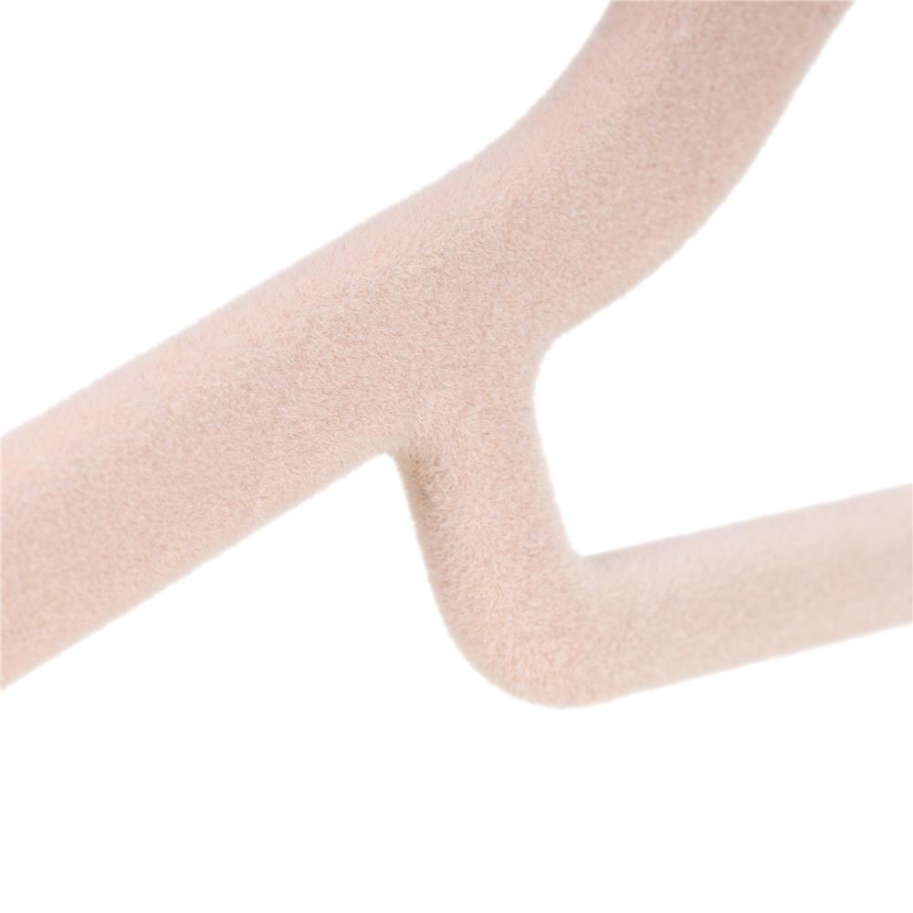 Set de 20 de umerase pentru haine, din velur, cu carlig rotativ, 45x23 cm, roz