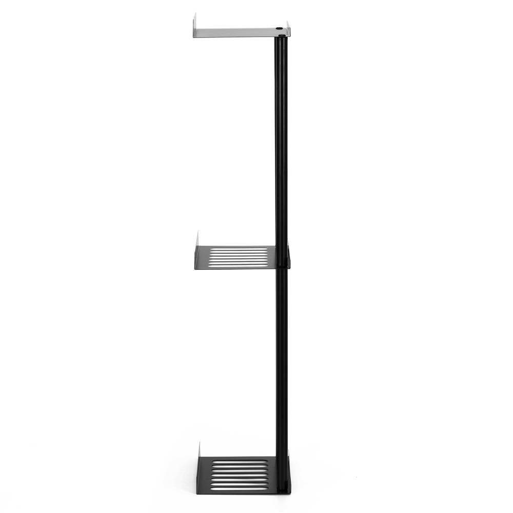 Raft metalic pentru prosoape, structura cu finisaj mat, accesorii montaj incluse, 25x16x76 cm, negru