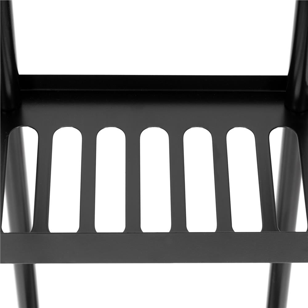 Raft metalic pentru prosoape, structura cu finisaj mat, accesorii montaj incluse, 25x16x76 cm, negru
